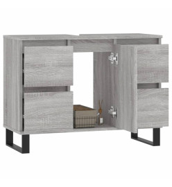 Armoire salle de bain sonoma gris 80x33x60 cm bois d'ingénierie