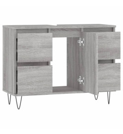 Armoire salle de bain sonoma gris 80x33x60 cm bois d'ingénierie