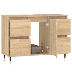 Armoire salle de bain chêne sonoma 80x33x60cm bois d'ingénierie