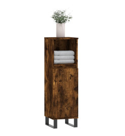 Armoire de bain chêne fumé 30x30x100 cm bois d'ingénierie