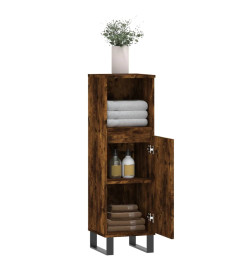 Armoire de bain chêne fumé 30x30x100 cm bois d'ingénierie