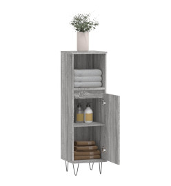 Armoire salle de bain sonoma gris 30x30x100 cm