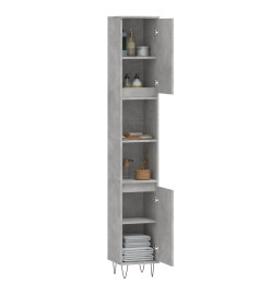 Armoire de salle de bain gris béton 30x30x190 cm