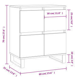 Buffet Sonoma gris 60x35x70 cm Bois d'ingénierie