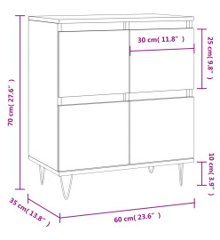 Buffet Sonoma gris 60x35x70 cm Bois d'ingénierie