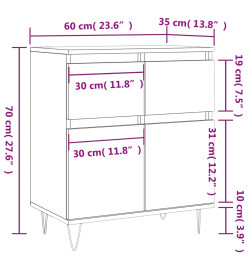 Buffet Gris béton 60x35x70 cm Bois d'ingénierie