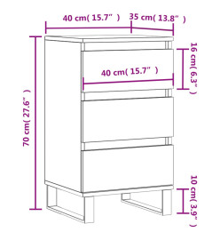 Buffet noir 40x35x70 cm bois d’ingénierie