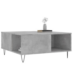 Table basse gris béton 80x80x36,5 cm bois d'ingénierie