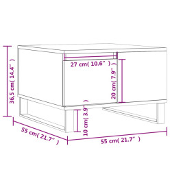 Table basse noir 55x55x36,5 cm bois d'ingénierie