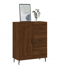 Buffet chêne marron 69,5x34x90 cm bois d'ingénierie