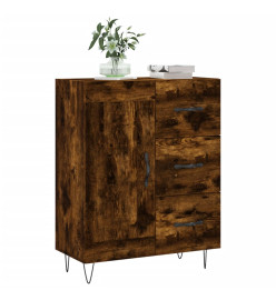 Buffet chêne fumé 69,5x34x90 cm bois d'ingénierie