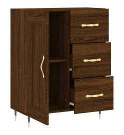 Buffet chêne marron 69,5x34x90 cm bois d'ingénierie