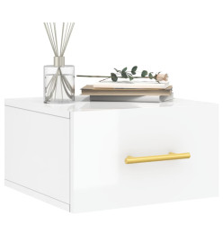 Tables de chevet murales 2 pcs blanc brillant 35x35x20 cm