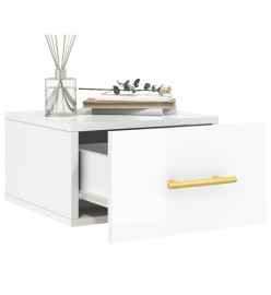 Tables de chevet murales 2 pcs blanc brillant 35x35x20 cm