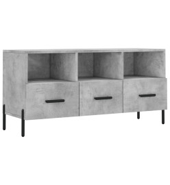 Meuble TV gris béton 102x36x50 cm bois d'ingénierie