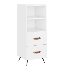 Buffet Blanc brillant 34,5x34x90 cm Bois d'ingénierie