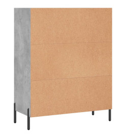 Armoire à étagères gris béton 69,5x32,5x90 cm bois d'ingénierie