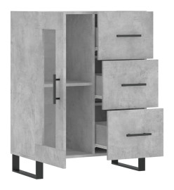 Buffet gris béton 69,5x34x90 cm bois d'ingénierie