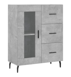 Buffet gris béton 69,5x34x90 cm bois d'ingénierie