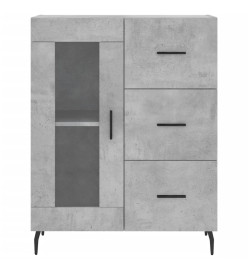 Buffet gris béton 69,5x34x90 cm bois d'ingénierie