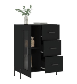 Buffet noir 69,5x34x90 cm bois d'ingénierie