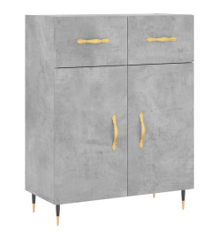 Buffet gris béton 69,5x34x90 cm bois d'ingénierie