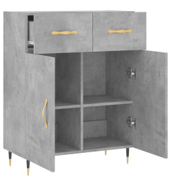 Buffet gris béton 69,5x34x90 cm bois d'ingénierie