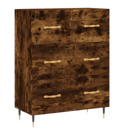 Buffet chêne fumé 69,5x34x90 cm bois d'ingénierie