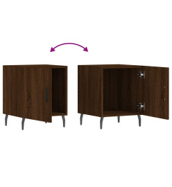 Tables de chevet 2pcs chêne marron 40x40x50cm bois d'ingénierie