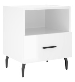 Tables de chevet 2 pcs blanc brillant 40x35x47,5 cm