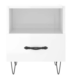 Tables de chevet 2 pcs blanc brillant 40x35x47,5 cm