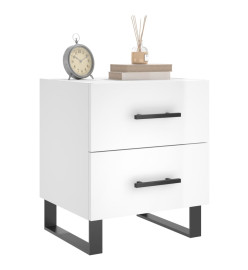 Tables de chevet 2 pcs blanc brillant 40x35x47,5 cm