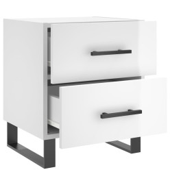 Tables de chevet 2 pcs blanc brillant 40x35x47,5 cm