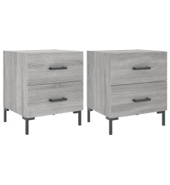 Tables de chevet 2 pcs gris sonoma 40x35x47,5 cm