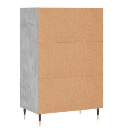 Buffet haut gris béton 57x35x90 cm bois d'ingénierie