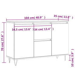 Buffet chêne sonoma 104x35x70 cm bois d'ingénierie