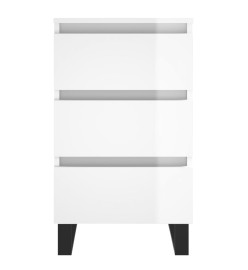 Tables de chevet 2 pcs blanc brillant 40x35x69 cm