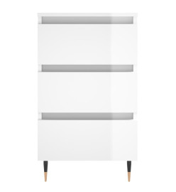 Tables de chevet 2 pcs blanc brillant 40x35x69 cm