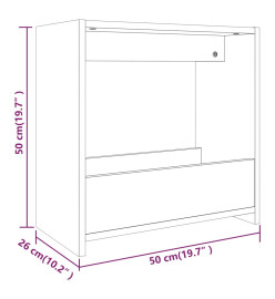 Table d'appoint Chêne fumé 50x26x50 cm Bois d'ingénierie