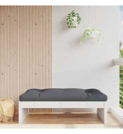 Repose-pied de jardin 120x80 cm blanc bois de pin massif