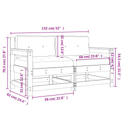 Chaises de jardin avec coussins lot de 2 bois de pin massif