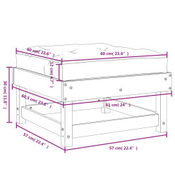 Repose-pieds de jardin avec coussins 2 pcs bois massif douglas