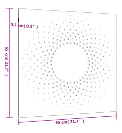Décoration murale jardin 55x55 cm acier corten design du soleil