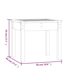 Banc de jardin gris 50x44x45 cm bois massif de pin