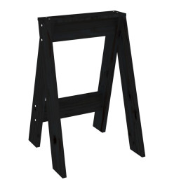 Tabourets lot de 2 noir 40x40x60 cm bois massif de pin