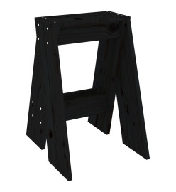 Tabourets lot de 2 noir 40x40x60 cm bois massif de pin