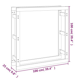 Support pour bois de chauffage Noir 100x25x100 cm Bois de pin