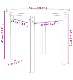 Table basse Gris Ø 55x45 cm Bois massif de pin