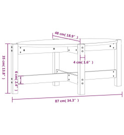 Table basse 87x48x35 cm Bois massif de pin