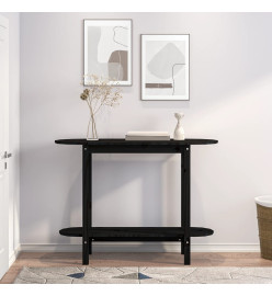 Table console Noir 110x40x80 cm Bois massif de pin